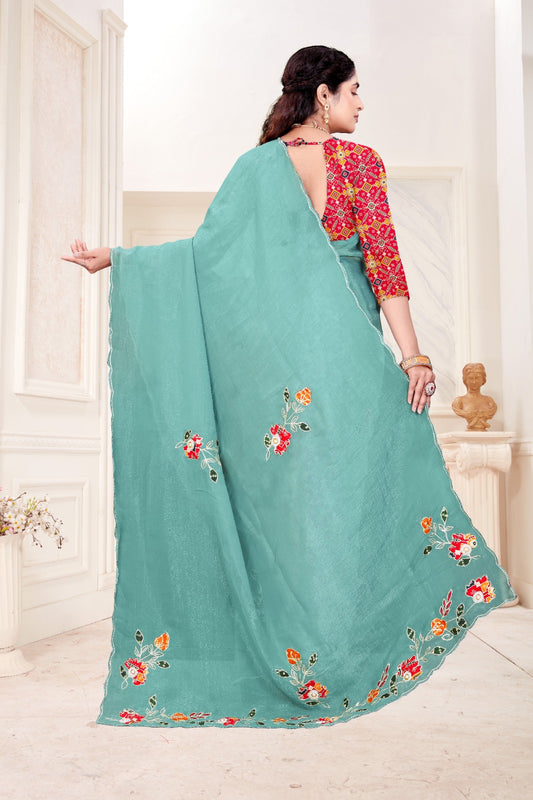 Celestial Crinkle Chiffon Saree – Effortless Elegance by Chhavi Fashion Hub