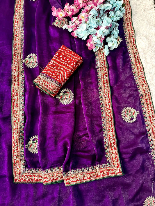 Elegance Premium Fandy Chiffon Fabric Saree